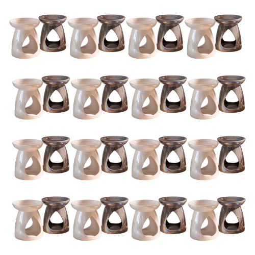 Deluxe Teardrop Pearlised Oil and Wax Melt Burner 14cm Assorted Colours