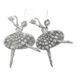 Glitter Ballerina Christmas Decorations 2pk
