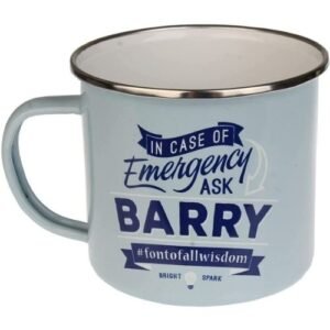 Enamel Personalised Coffee Mug Barry