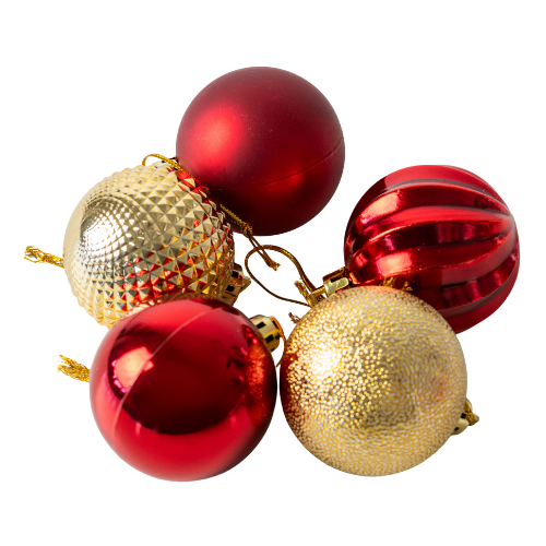 Christmas Baubles Shine & Shimmer Assorted Colours Pack of 15