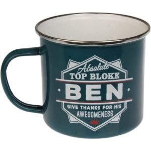 Enamel Personalised Coffee Mug Ben