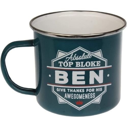 Enamel Personalised Coffee Mug Ben