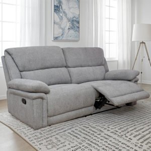 Bentley Fabric Manual Recliner 3-Seater Sofa – Grey