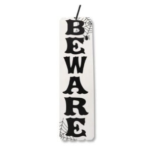Halloween Wooden Beware Hanging Decoration L58cm
