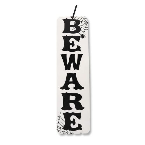 Halloween Wooden Beware Hanging Decoration L58cm