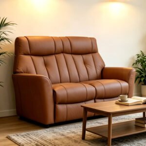 Bionel Leather 2 Seater Sofa in Camel