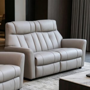 Bionel Leather 2 Seater Sofa in Grey
