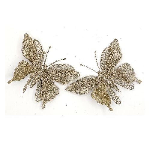 Glitter Butterfly Decorative Christmas Clips