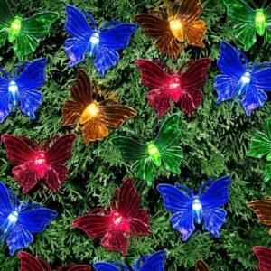 Butterfly Solar Lights 20 LED Assorted Colours