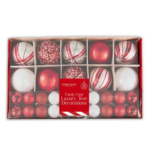 Candy Cane Luxury Christmas Tree Decorations 50 Pack