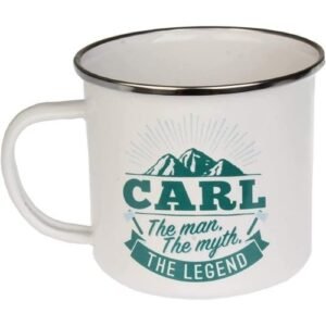 Enamel Personalised Coffee Mug Carl