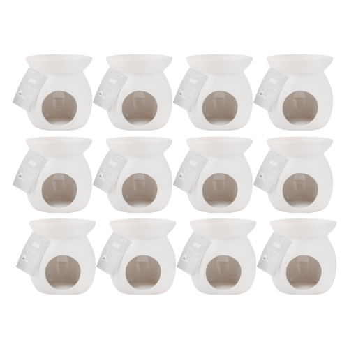 White Ceramic Oil Wax Melt Burner 10cm Assorted Pack Size
