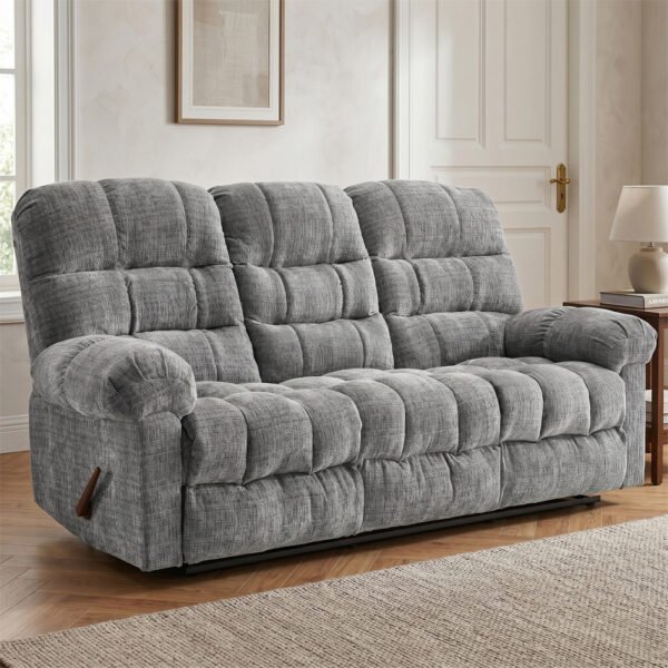 Cerritos Fabric Manual Recliner 3 Seater Sofa in Graphite