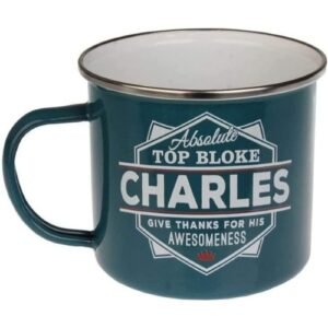 Enamel Personalised Coffee Mug Charles