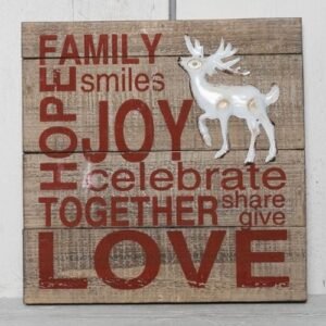 Family Love & Joy Christmas Wall Plaque