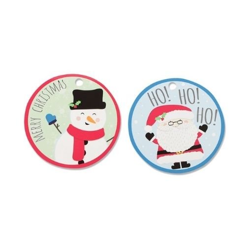 Christmas Santa & Snowman Foil Gift Tags 20 Pack