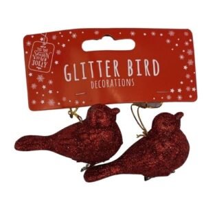 Glitter Bird Christmas Decorations