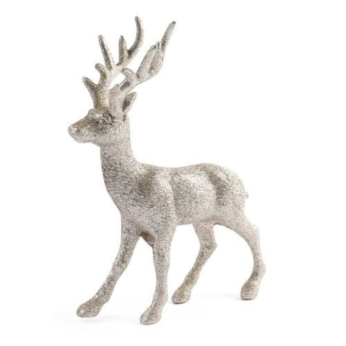 Glitter Reindeer Christmas Decoration Assorted Colours