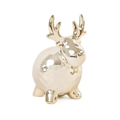 Christmas Gold Round Reindeer Ornament