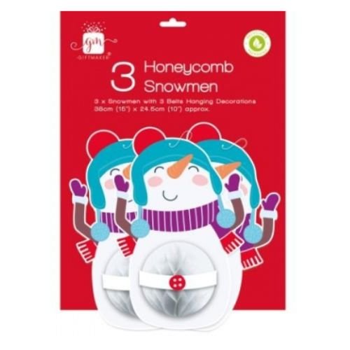 Christmas Honeycomb Snowman 3 Pack