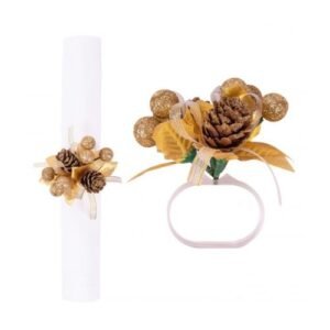 Harvey & Mason Gold Napkin Ring Floral Design