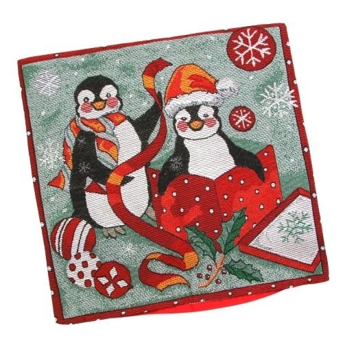 Festive Penguin Christmas Cushion