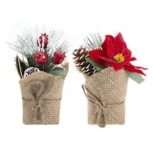 Artificial Christmas Plant in Jute Assorted Designs
