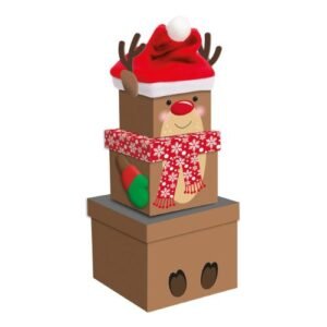 Christmas Reindeer Nested Boxes Set Of 3