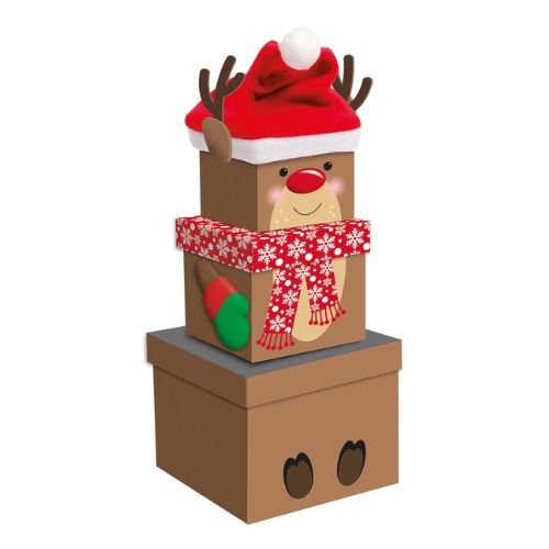 Christmas Reindeer Nested Boxes Set Of 3