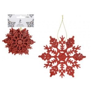 Glitter Snowflake Hanging Christmas Decorations 6 Pack