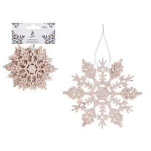 Glitter Snowflake Hanging Christmas Decorations 6 Pack