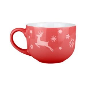 Christmas Ceramic Soup Mug Assorted Colours