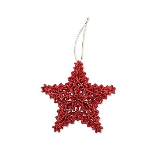 Christmas Star Baubles Assorted Colours 2 Pack