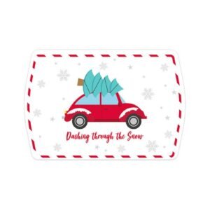 Christmas Rectangular Metal Serving Tray 38x25cm
