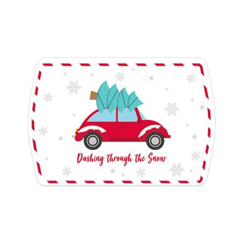 Christmas Rectangular Metal Serving Tray 38x25cm
