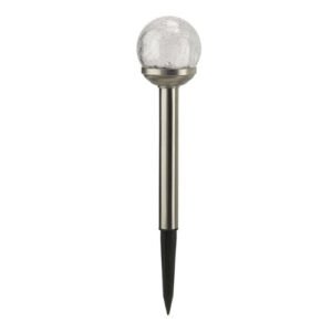 Crackle Ball White LED Solar Stake Light