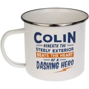 Enamel Personalised Coffee Mug Colin