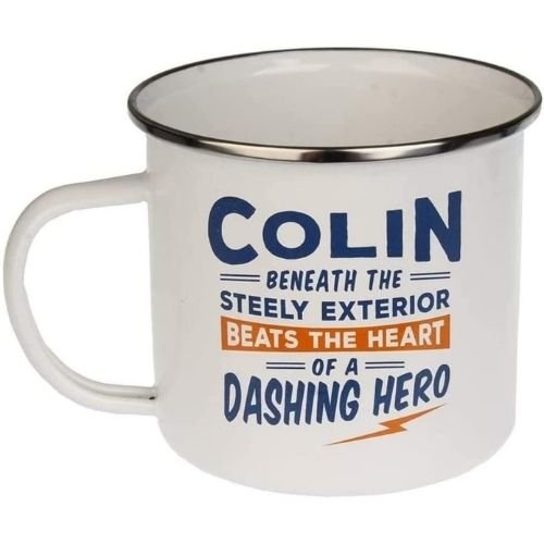 Enamel Personalised Coffee Mug Colin