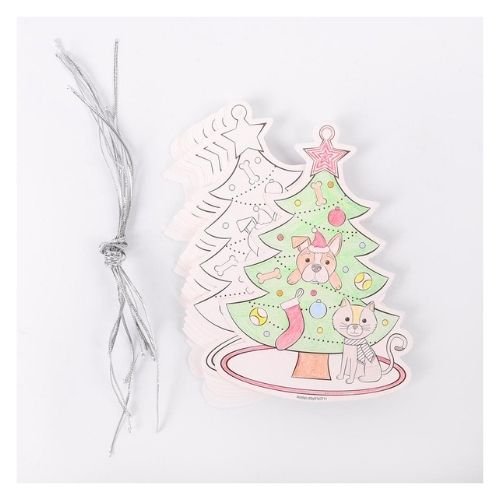 Colour in Christmas Hanging Decorations 24 Pk