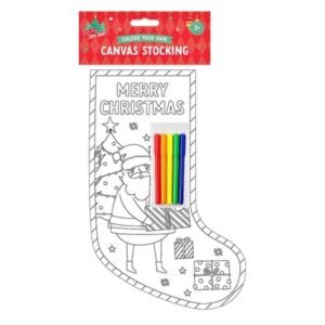 Christmas Colour Your Own Canvas Stocking Assorted Designs