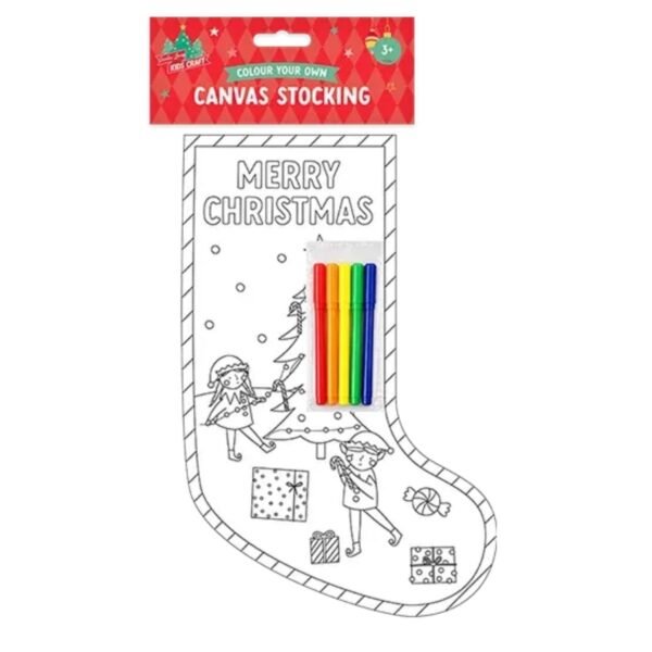 Christmas Colour Your Own Canvas Stocking Assorted Designs