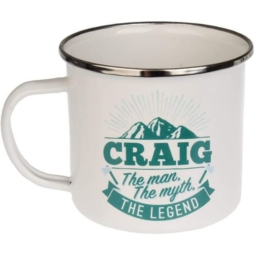 Enamel Personalised Coffee Mug Craig