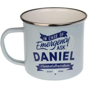 Enamel Personalised Coffee Mug Daniel