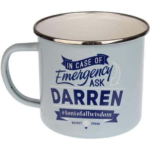 Enamel Personalised Coffee Mug Darren