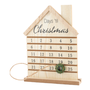 Wooden House Christmas Countdown Calendar Festive Advent Decoration
