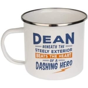Enamel Personalised Coffee Mug Dean