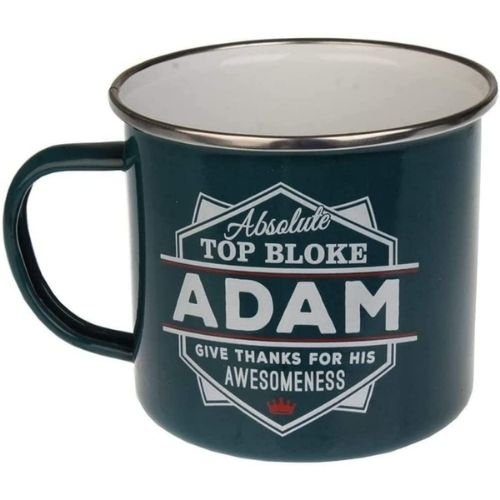 Enamel Personalised Coffee Mug Adam