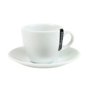 Modern Collection Espresso Cup & Saucer Set Coupe Shape 90ml 6 Pack