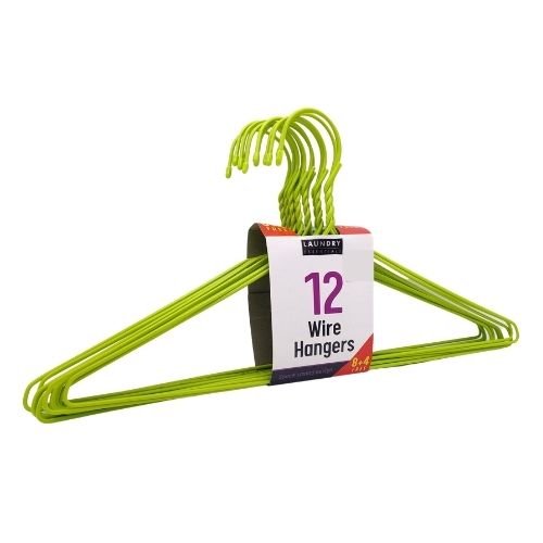 Laundry Essentials Coloured Wire Hangers Pack Of 12