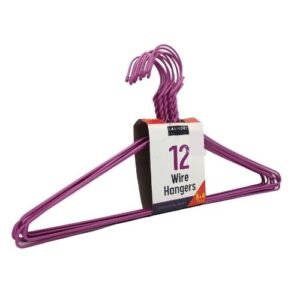 Laundry Essentials Coloured Wire Hangers Pack Of 12